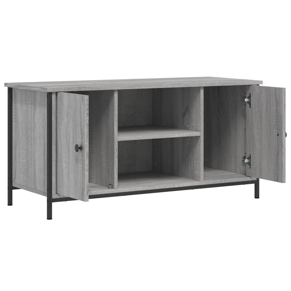 vidaXL Mueble de TV madera contrachapada gris Sonoma 100x40x50 cm