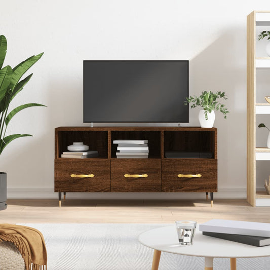 vidaXL Mueble de TV madera de ingeniería marrón roble 102x36x50 cm