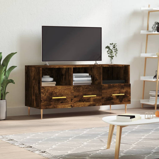 vidaXL Mueble de TV madera de ingeniería roble ahumado 102x36x50 cm