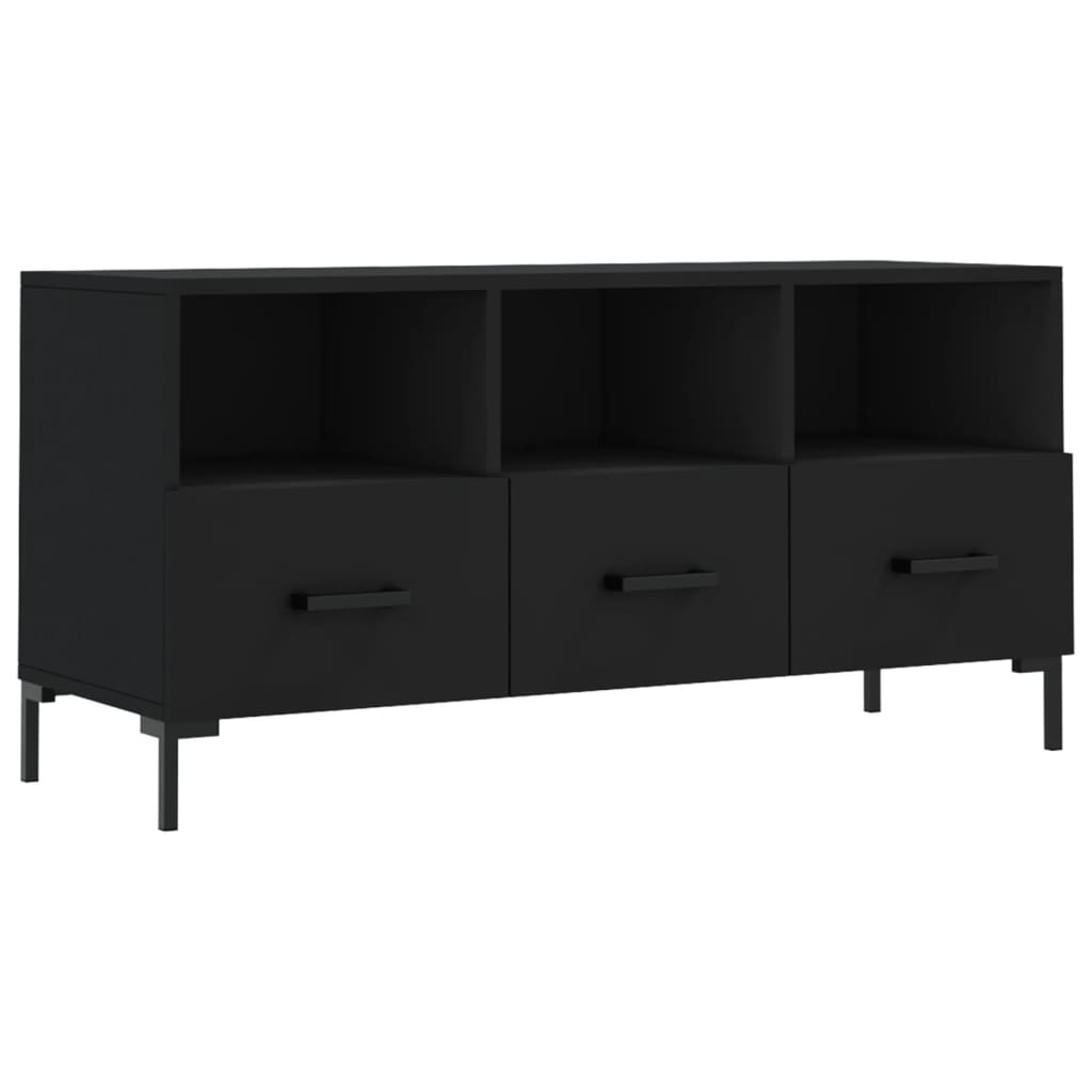 vidaXL Mueble de TV madera de ingeniería negro 102x36x50 cm