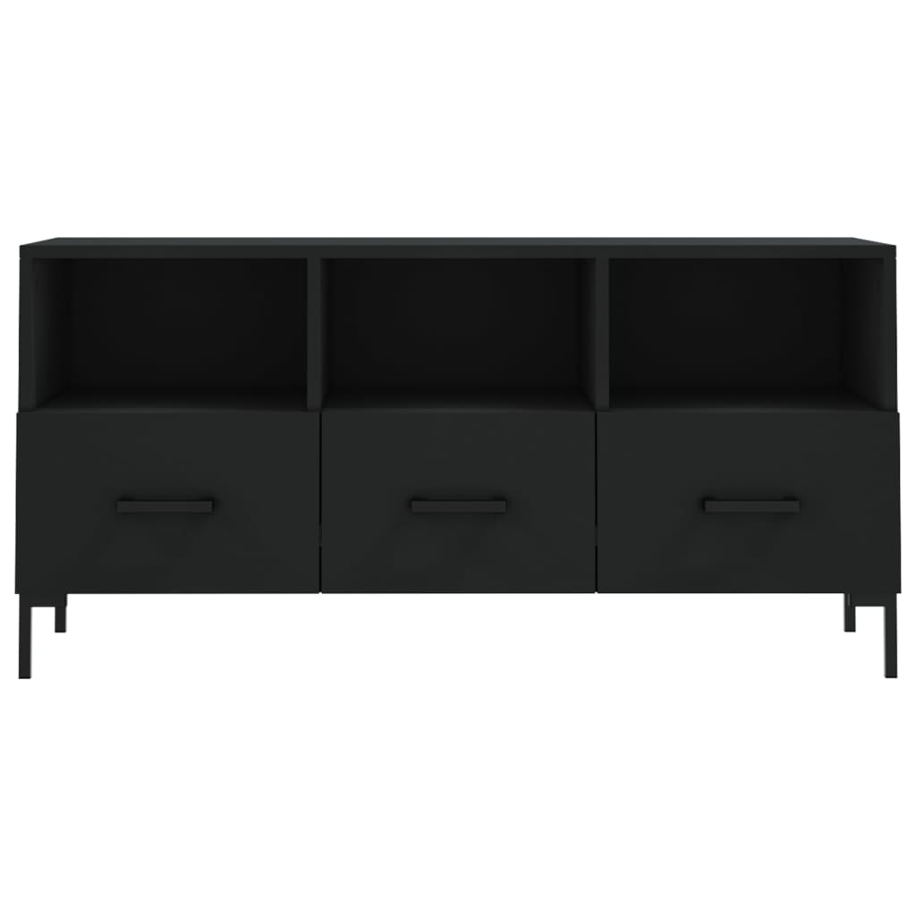 vidaXL Mueble de TV madera de ingeniería negro 102x36x50 cm