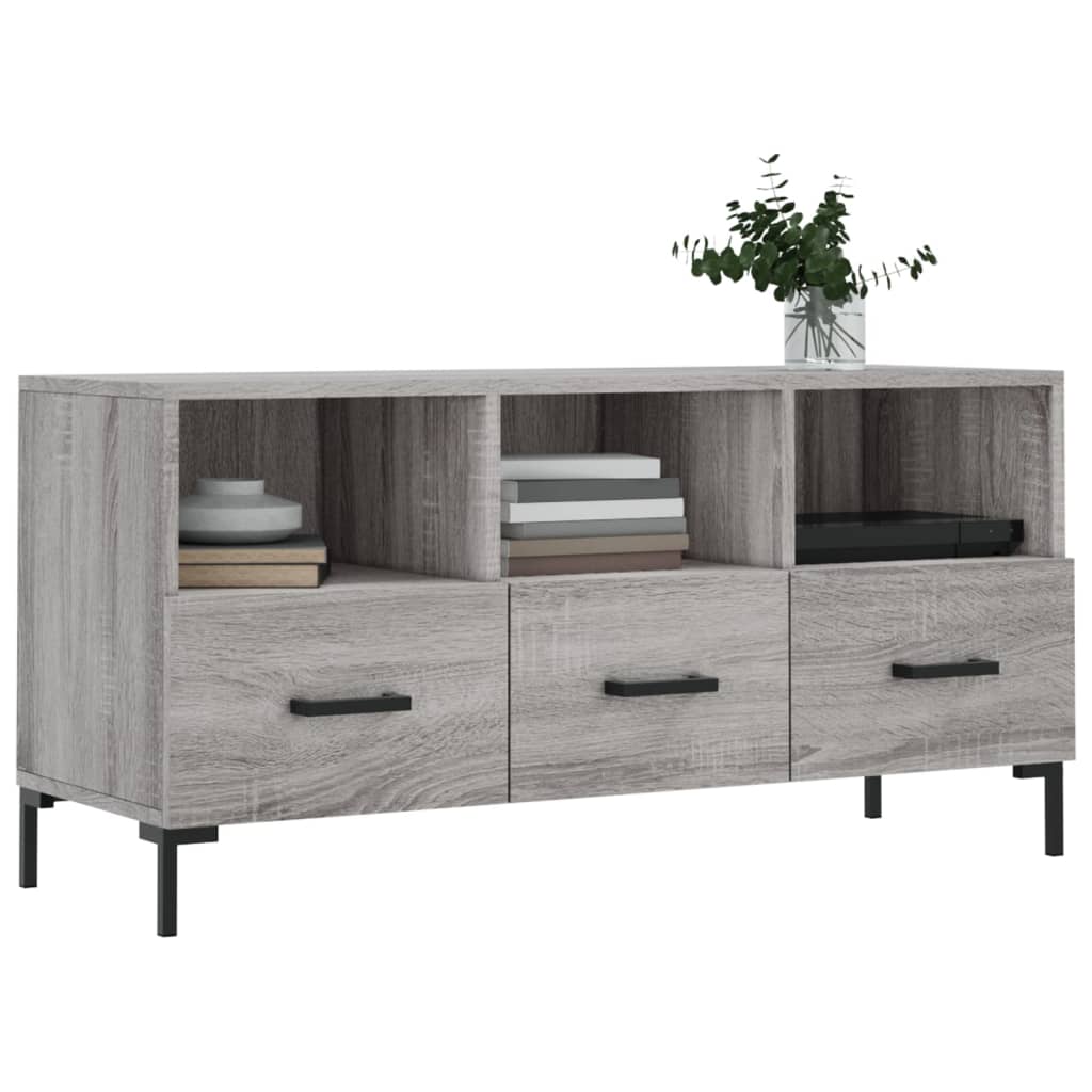 vidaXL Mueble de TV madera de ingeniería gris Sonoma 102x36x50 cm