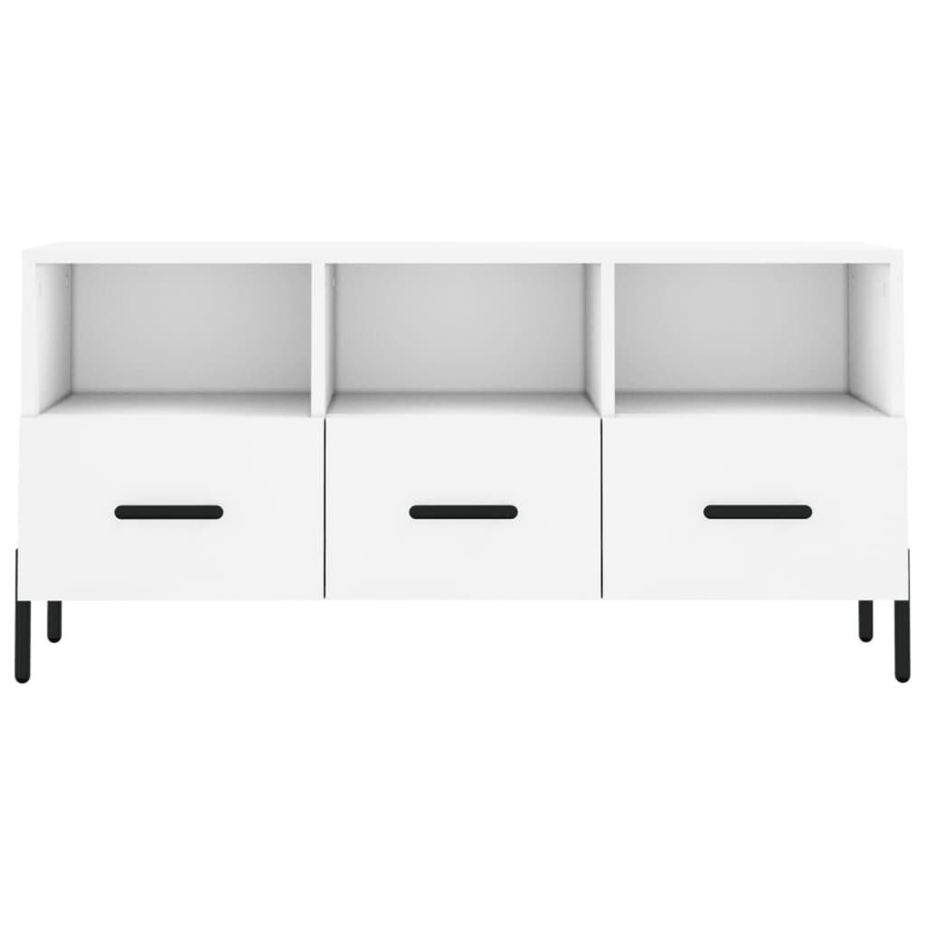 vidaXL Mueble de TV madera de ingeniería blanco 102x36x50 cm