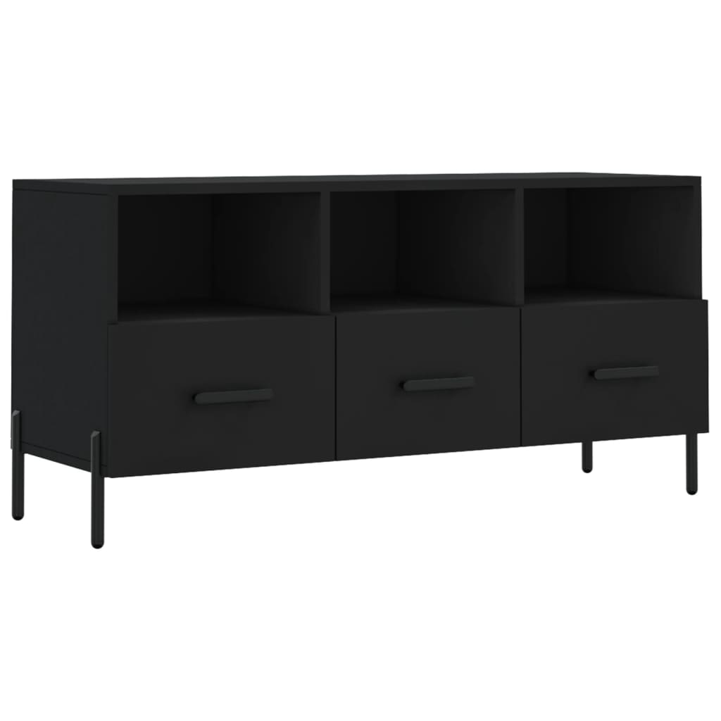 vidaXL Mueble de TV madera de ingeniería negro 102x36x50 cm