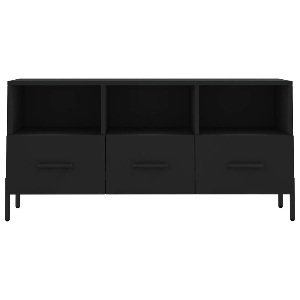 vidaXL Mueble de TV madera de ingeniería negro 102x36x50 cm