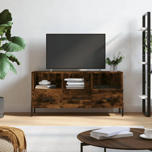 vidaXL Mueble de TV madera de ingeniería roble ahumado 102x36x50 cm