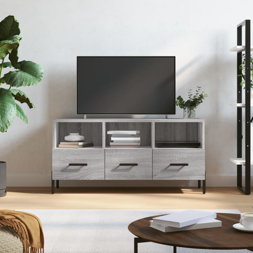 vidaXL Mueble de TV madera de ingeniería gris Sonoma 102x36x50 cm