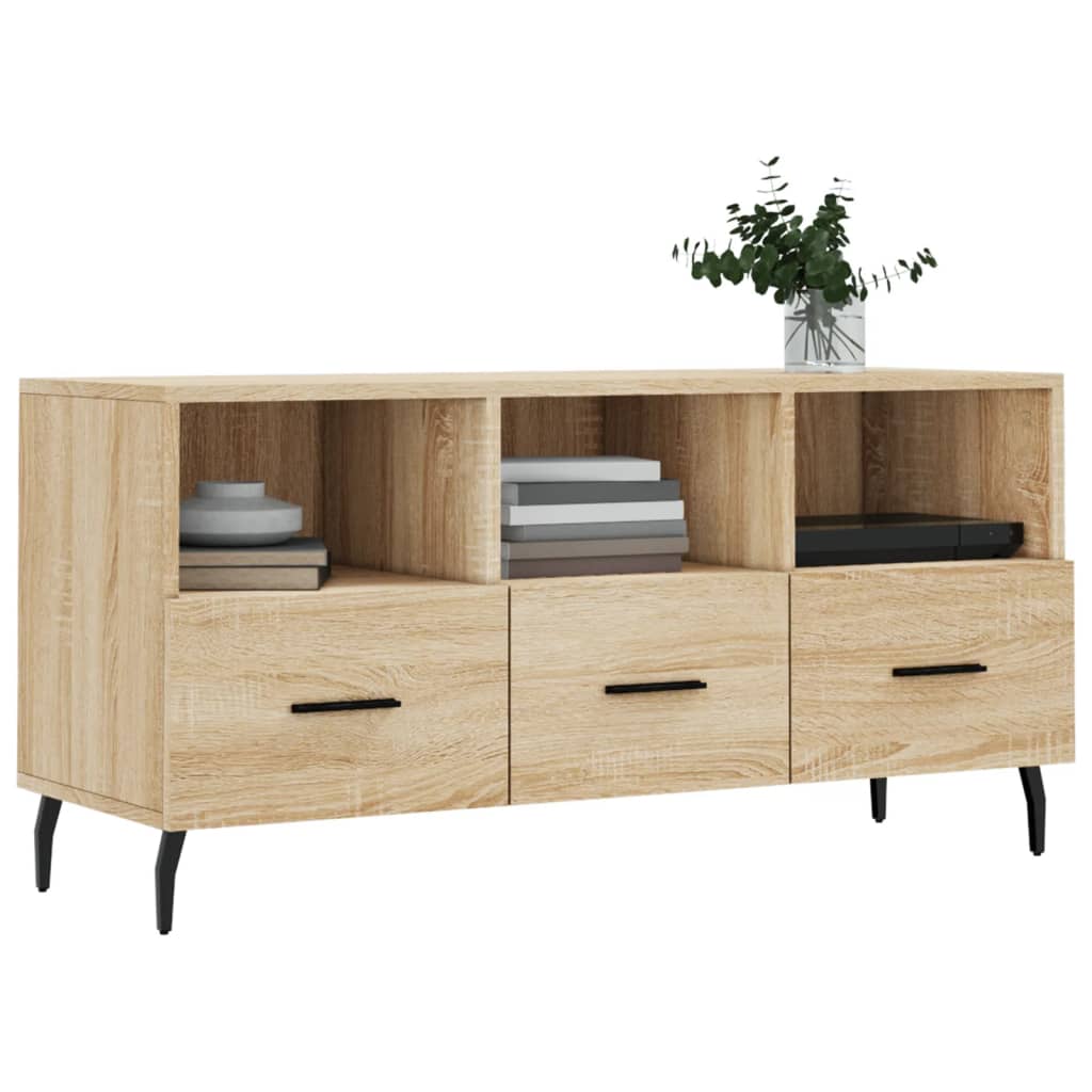 vidaXL Mueble de TV madera de ingeniería roble Sonoma 102x36x50 cm