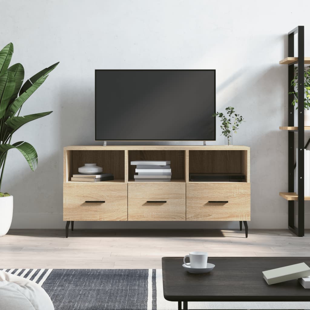 vidaXL Mueble de TV madera de ingeniería roble Sonoma 102x36x50 cm