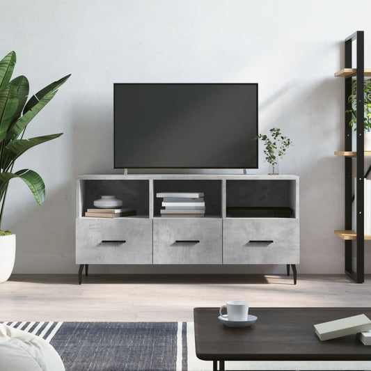 vidaXL Mueble de TV madera de ingeniería gris hormigón 102x36x50 cm