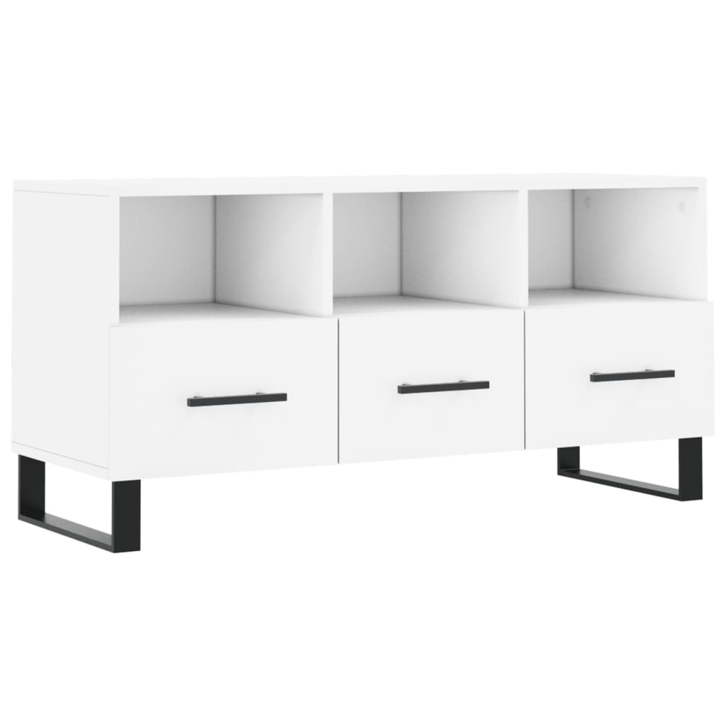 vidaXL Mueble de TV madera de ingeniería blanco 102x36x50 cm