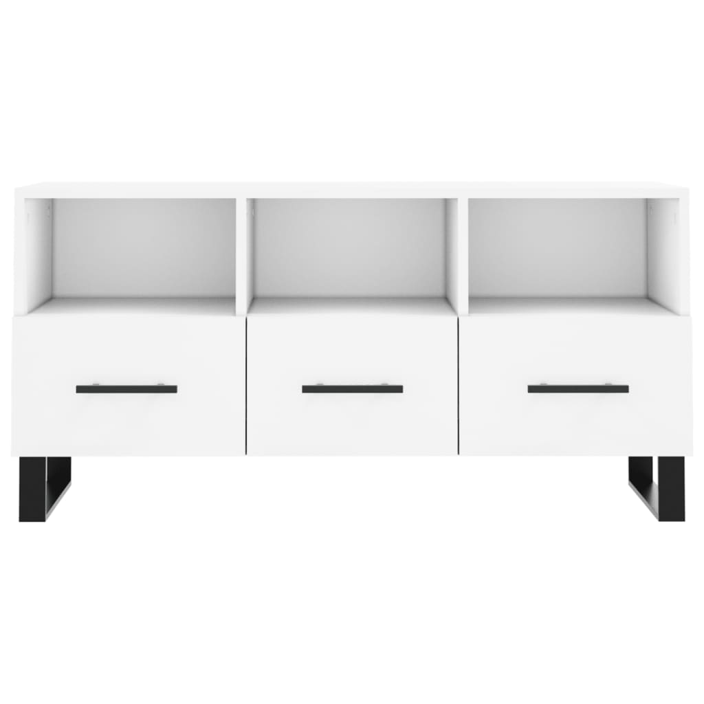 vidaXL Mueble de TV madera de ingeniería blanco 102x36x50 cm