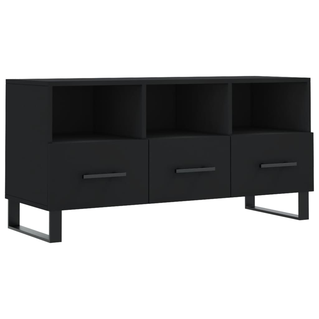 vidaXL Mueble de TV madera de ingeniería negro 102x36x50 cm