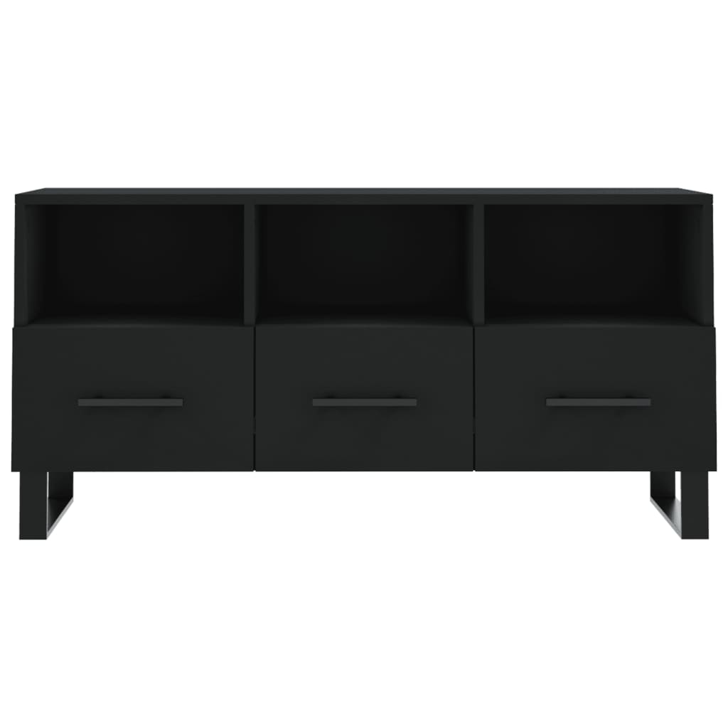 vidaXL Mueble de TV madera de ingeniería negro 102x36x50 cm