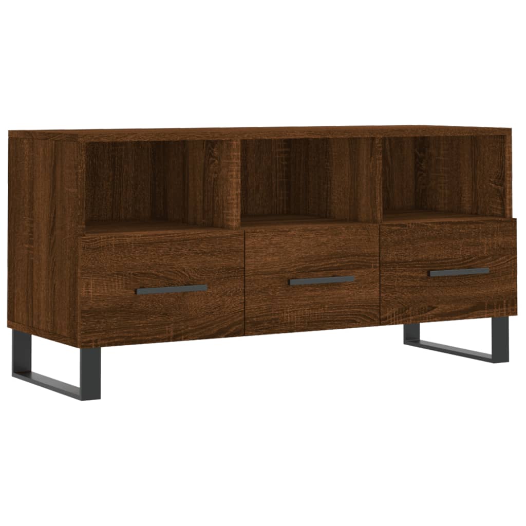 vidaXL Mueble de TV madera de ingeniería marrón roble 102x36x50 cm