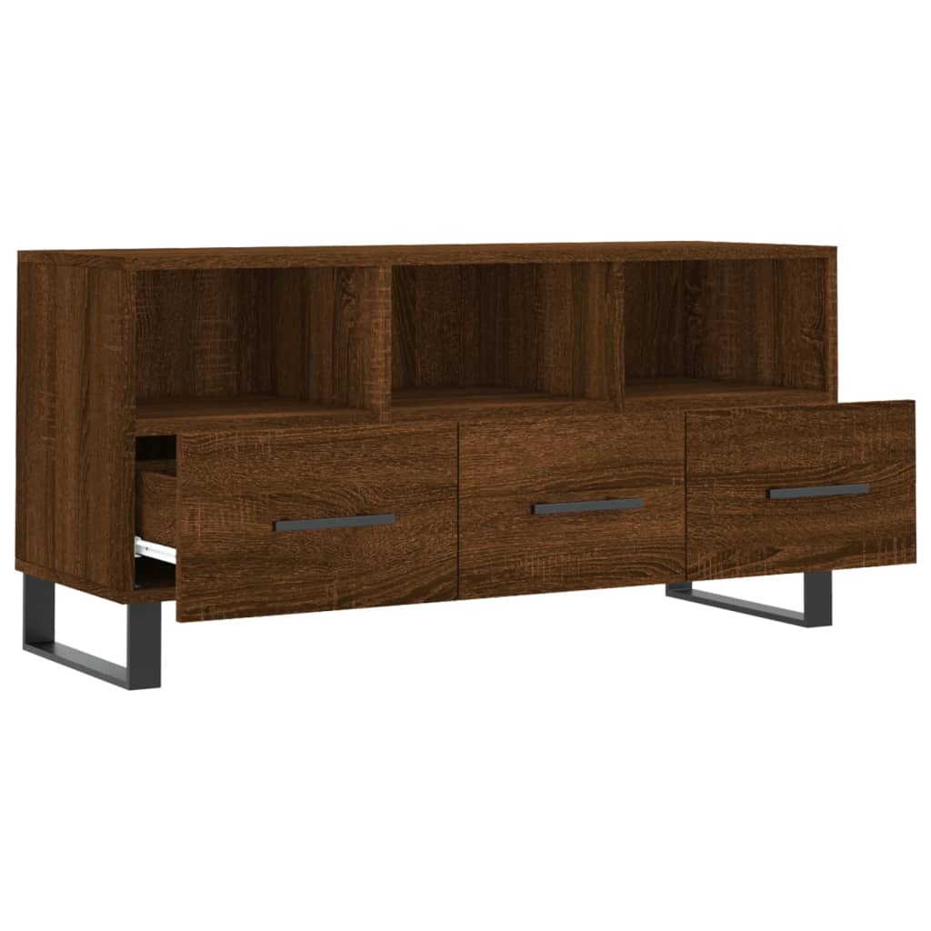 vidaXL Mueble de TV madera de ingeniería marrón roble 102x36x50 cm