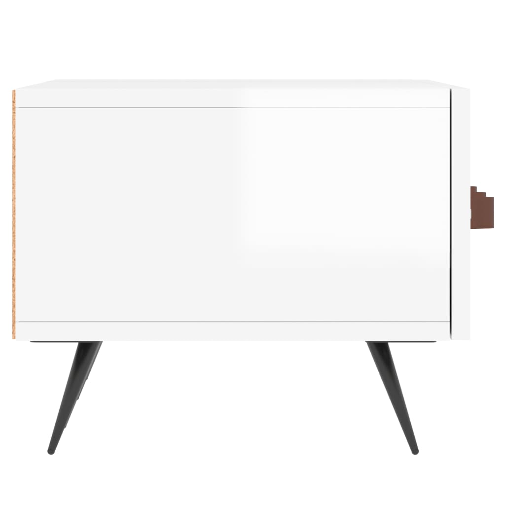 vidaXL Mueble de TV madera de ingeniería blanco brillo 150x36x30 cm