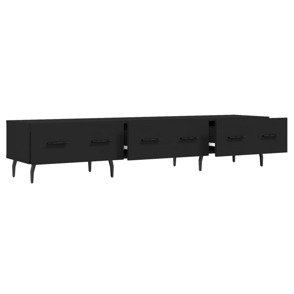 vidaXL Mueble de TV madera de ingeniería negro 150x36x30 cm