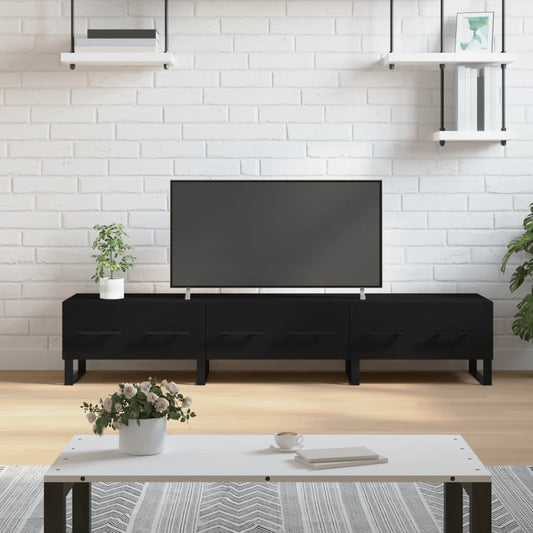 vidaXL Mueble de TV madera de ingeniería negro 150x36x30 cm