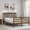 vidaXL Estructura cama y cabecero madera maciza marrón miel 140x200 cm