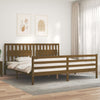 vidaXL Estructura cama y cabecero madera maciza marrón miel 200x200 cm