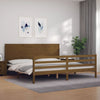 vidaXL Estructura cama y cabecero madera maciza marrón miel 200x200 cm