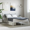 vidaXL Estructura de cama de metal con cabecero blanca 135x190 cm