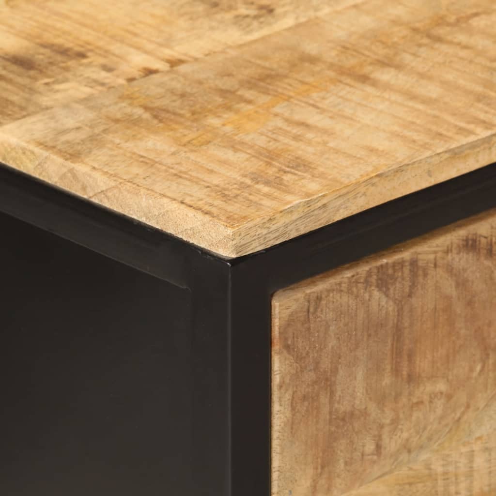 vidaXL Mesa consola madera maciza de mango y hierro 100x35x76 cm