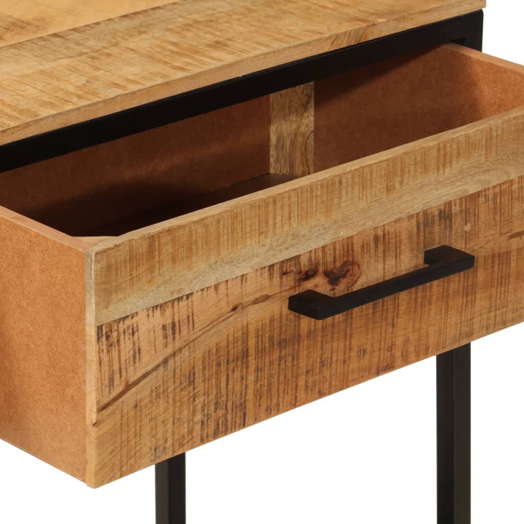 vidaXL Mesa consola madera maciza de mango y hierro 100x35x76 cm