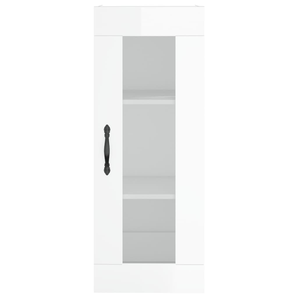 vidaXL Armario de pared blanco brillante 34,5x34x90 cm