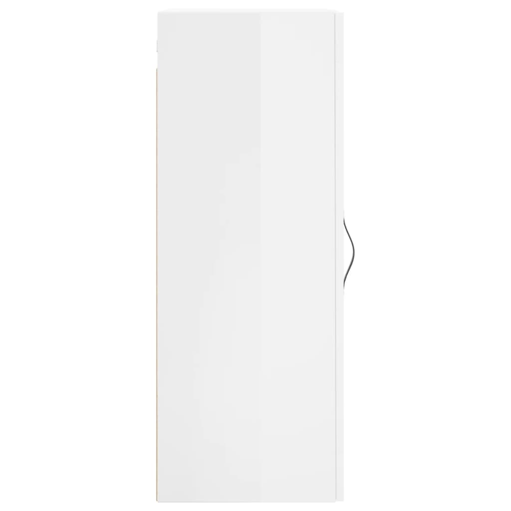 vidaXL Armario de pared blanco brillante 34,5x34x90 cm