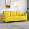 vidaXL Sofá de 3 plazas de tela amarillo claro 180 cm