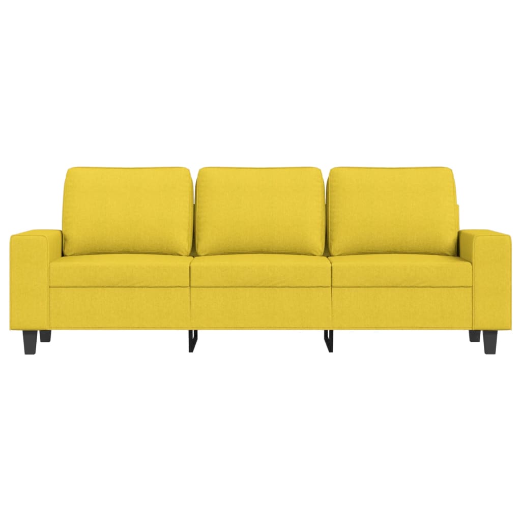 vidaXL Sofá de 3 plazas de tela amarillo claro 180 cm