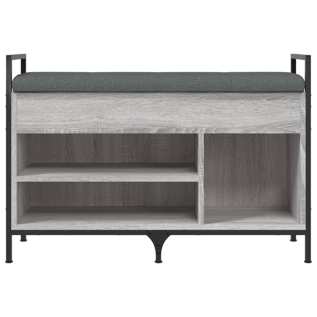 vidaXL Banco zapatero madera de ingeniería gris Sonoma 85,5x32x57,5 cm