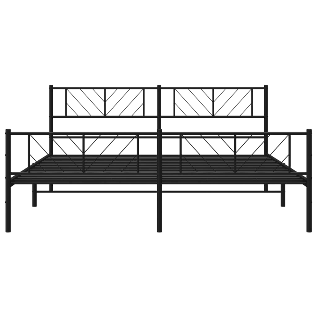 vidaXL Estructura de cama cabecero y estribo metal negro 183x213 cm