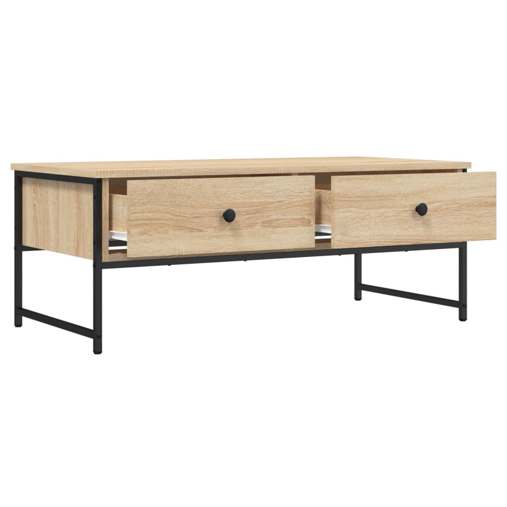 vidaXL Mesa de centro madera de ingeniería roble Sonoma 101x49x39,5 cm