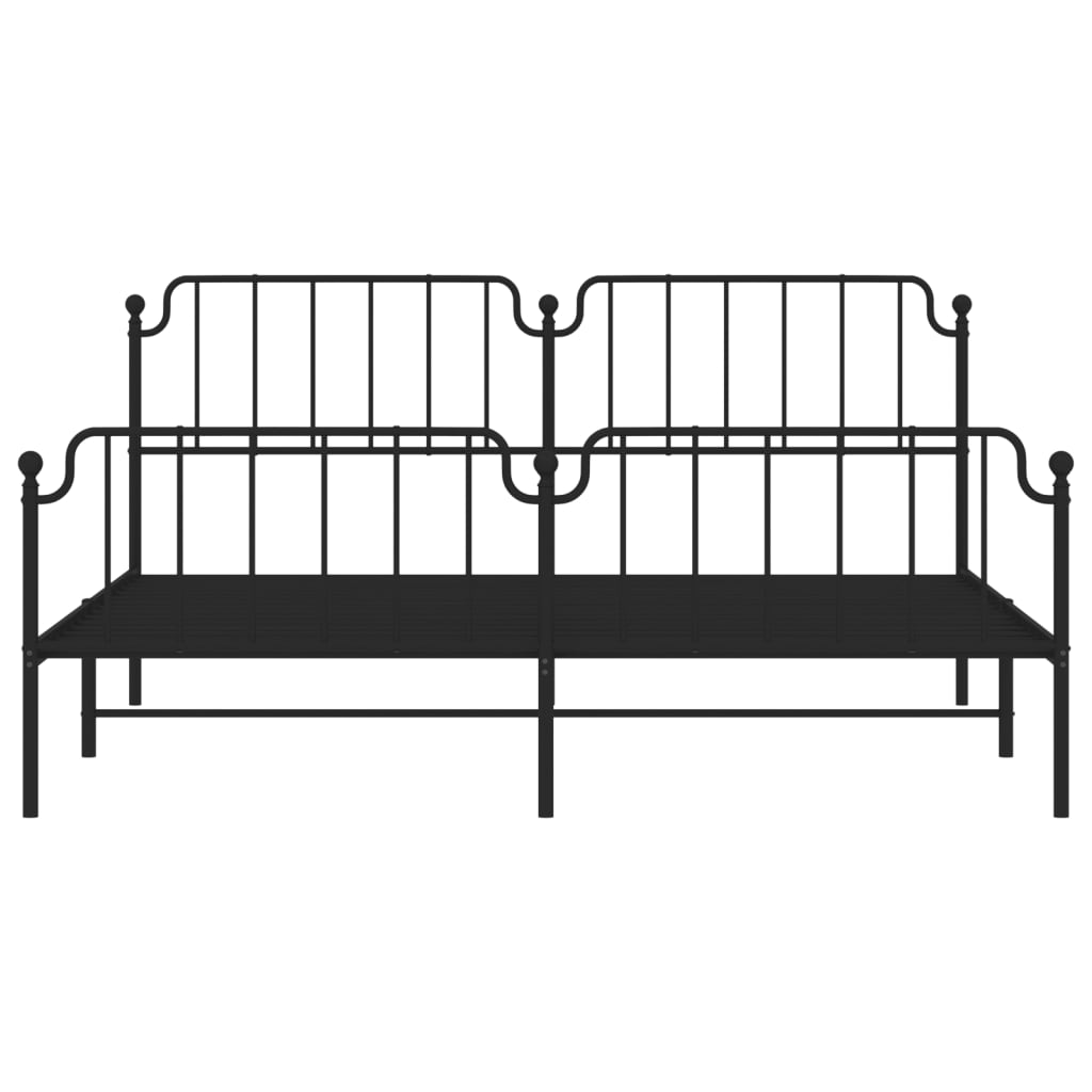 vidaXL Estructura de cama cabecero y estribo metal negro 200x200 cm
