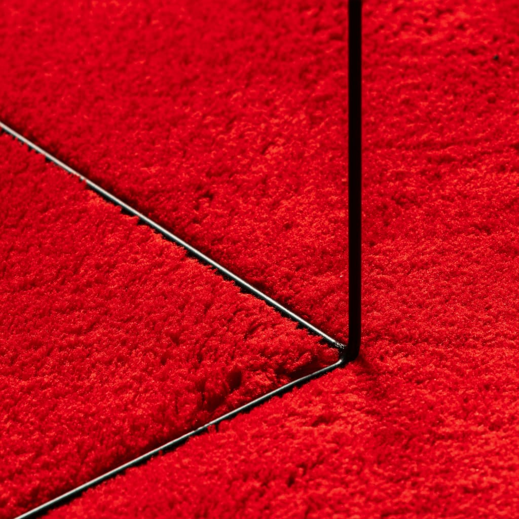 vidaXL Alfombra de pelo corto suave lavable HUARTE rojo 200x200 cm –  Bechester