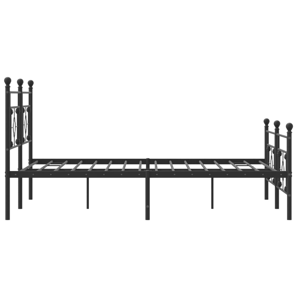 vidaXL Estructura de cama cabecero y estribo metal negro 183x213 cm