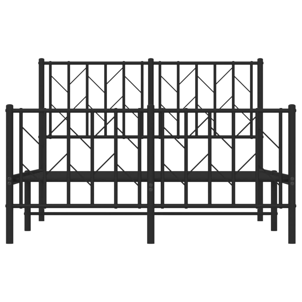 vidaXL Estructura de cama cabecero y pie de cama metal negro 120x200cm