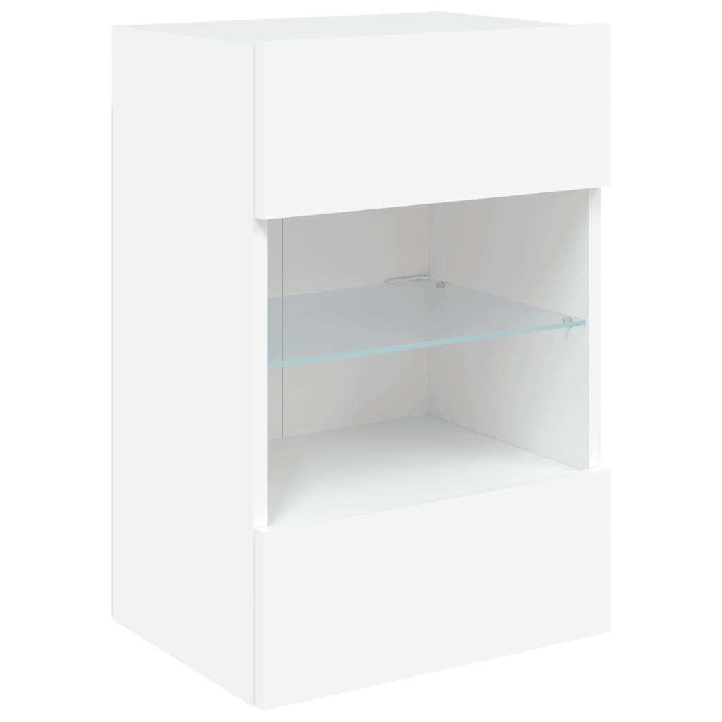 vidaXL Mueble de TV de pared con luces LED blanco 40x30x60,5 cm