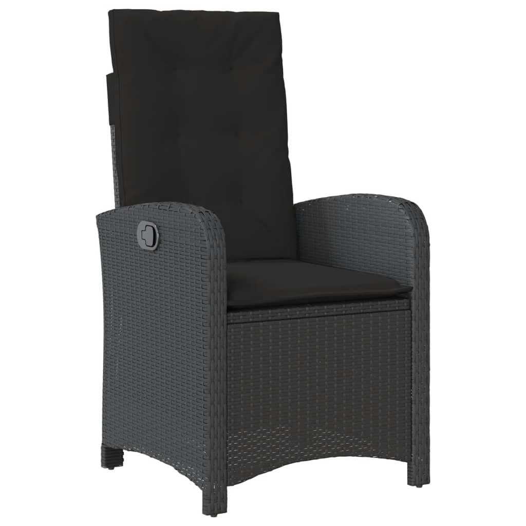 vidaXL Sillones reclinable jardín cojines 2 uds ratán sintético negro