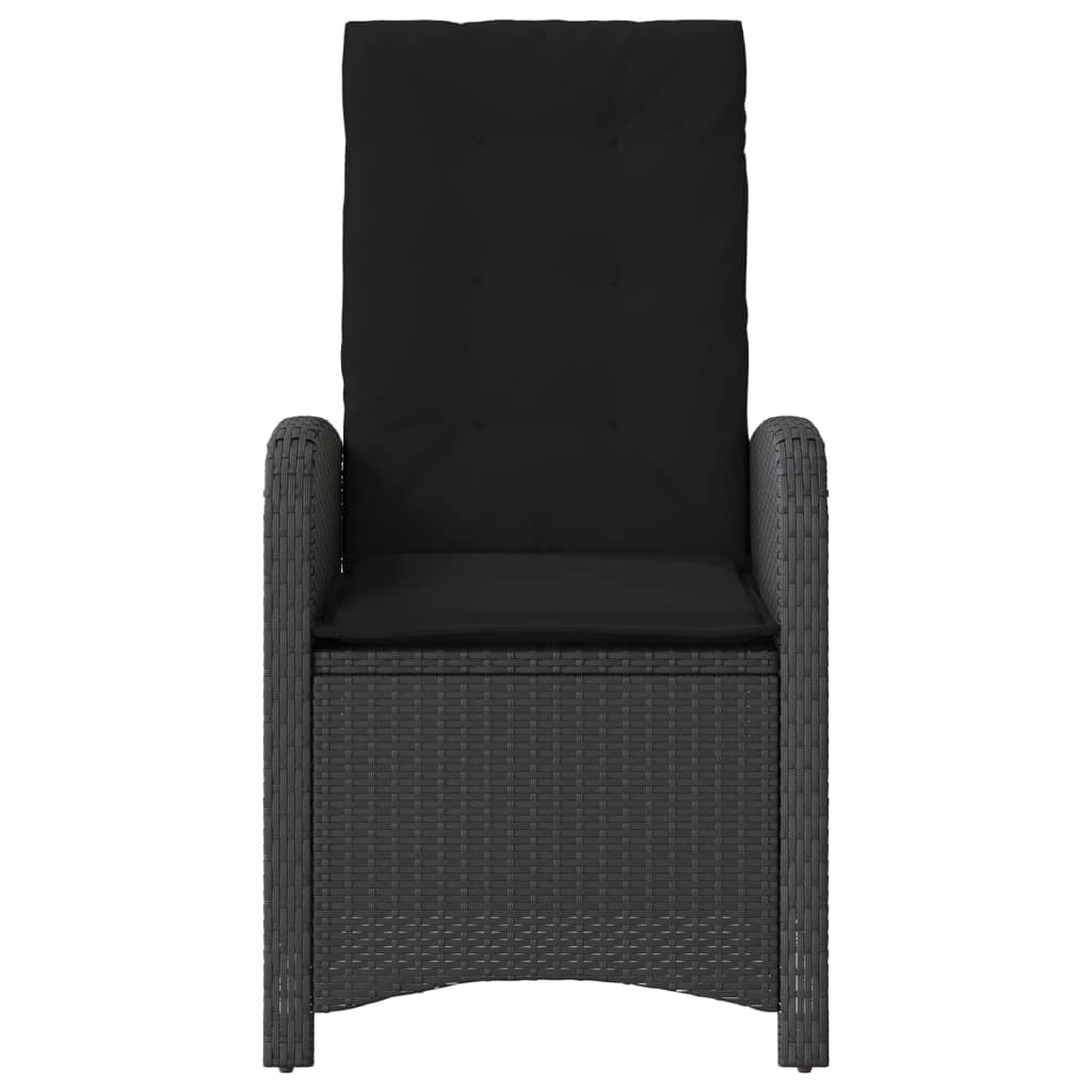 vidaXL Sillones reclinable jardín cojines 2 uds ratán sintético negro