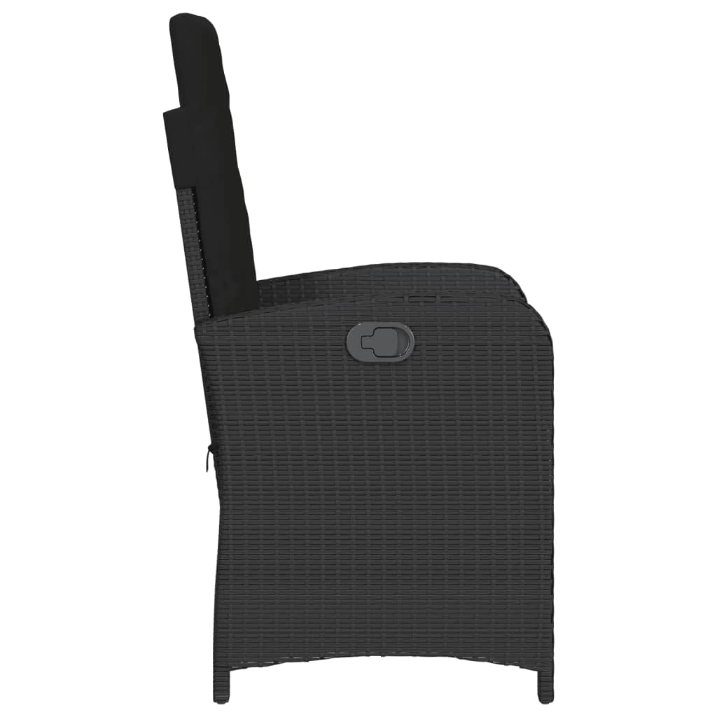 vidaXL Sillones reclinable jardín cojines 2 uds ratán sintético negro