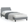 vidaXL Estructura de cama con cabecero de tela gris claro 90x190 cm