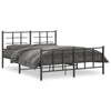 vidaXL Estructura de cama cabecero y estribo metal negro 150x200 cm