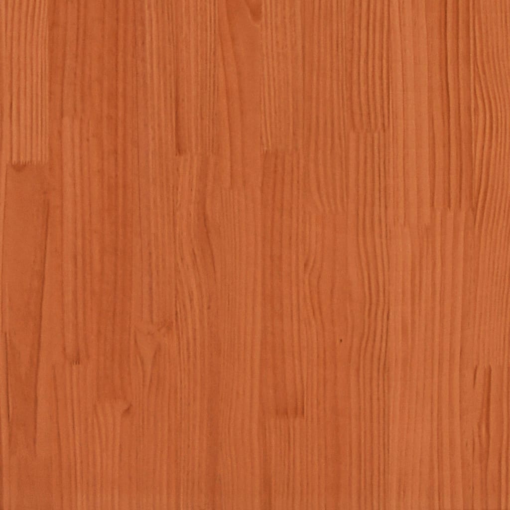 vidaXL Litera de madera maciza de pino marrón cera 90x200 cm
