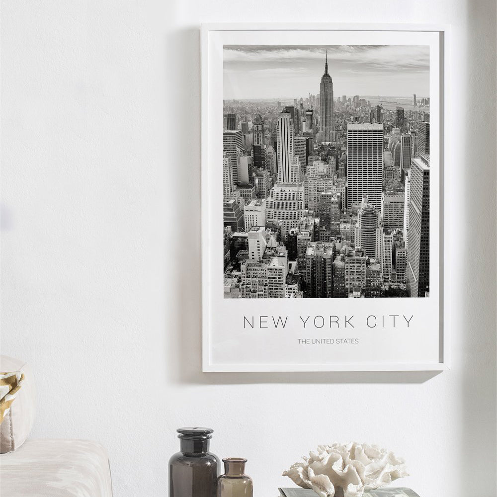 Lámina Nueva York 30 x 40 cm Marco color roble - Hannun