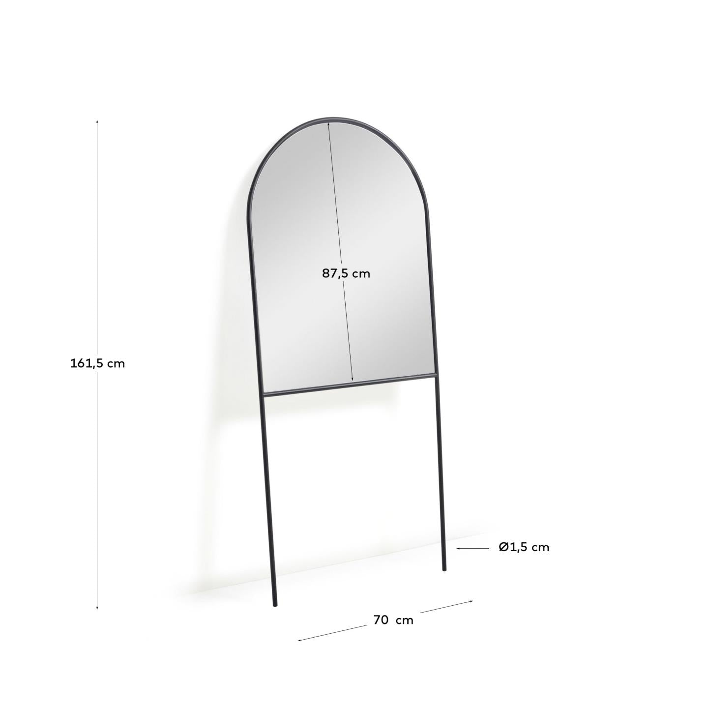 Espejo de pie Nazara metal negro 70 x 161 cm