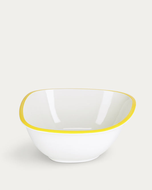 Bol grande Odalin porcelana blanco y amarillo